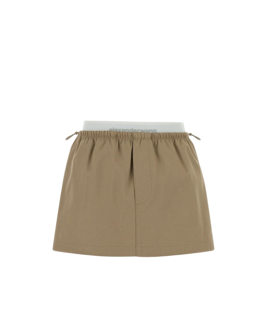 ALEXANDER WANG Бежевая хлопковая юбка мини, фото 1