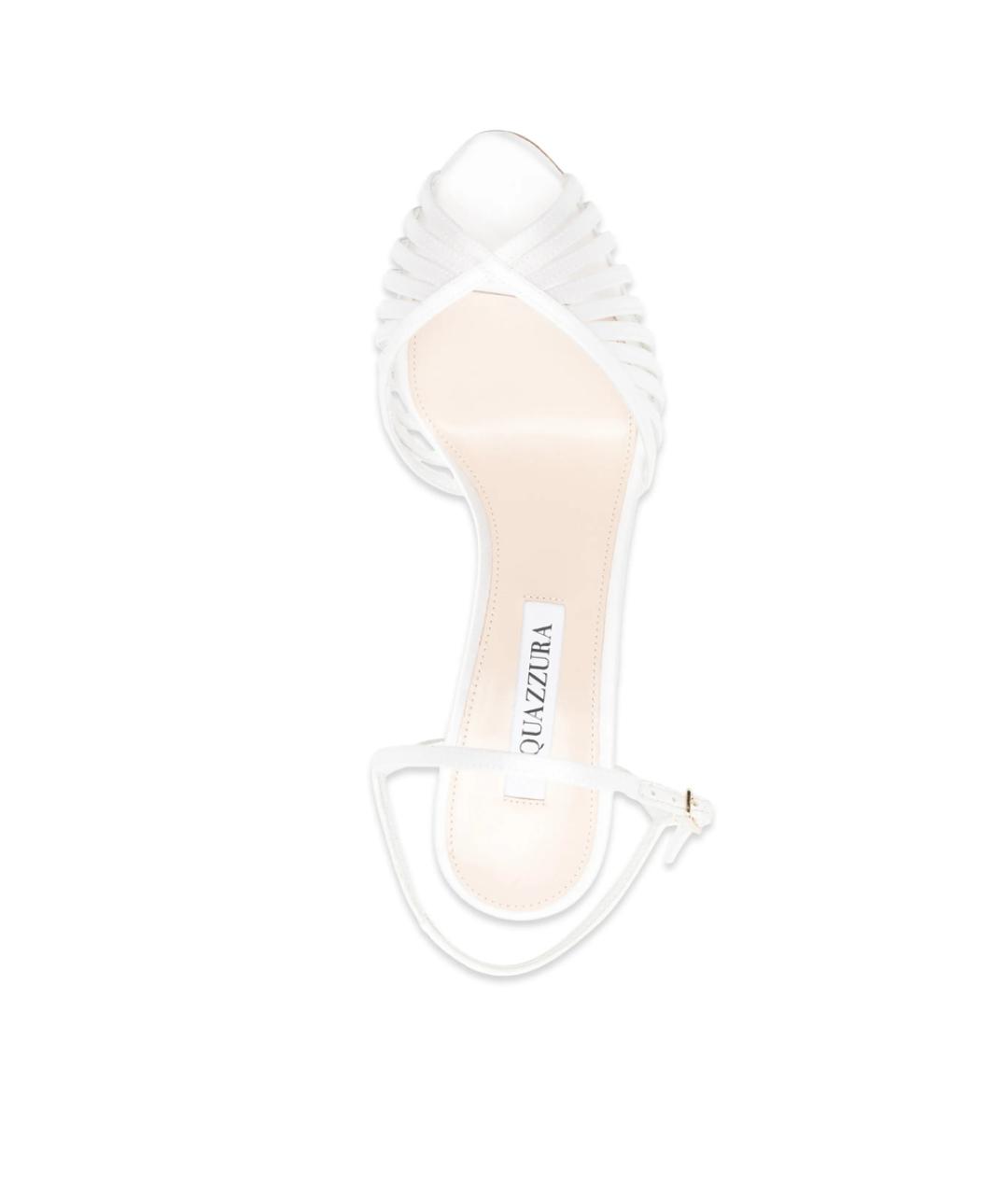 AQUAZZURA Белые кожаные босоножки, фото 4