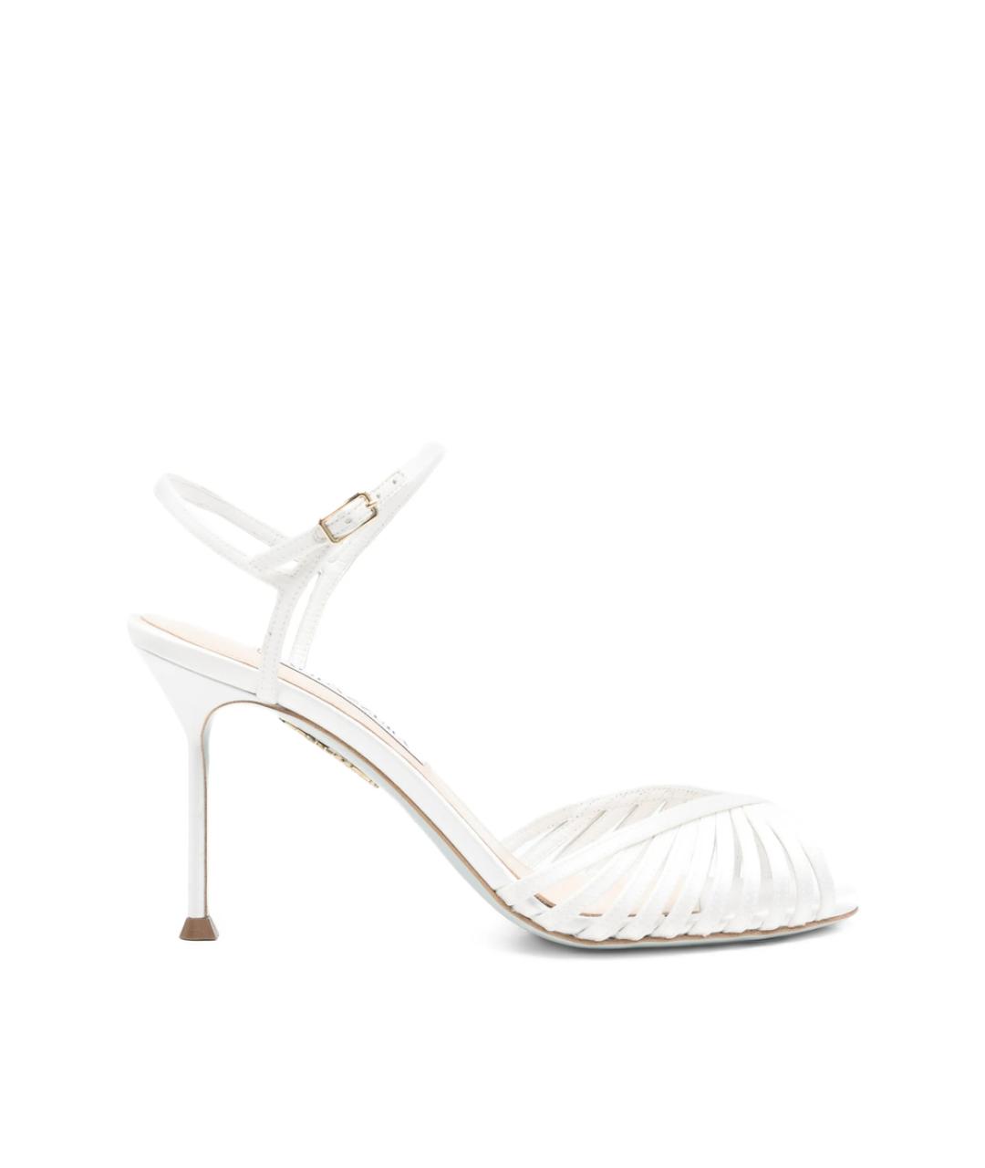AQUAZZURA Белые кожаные босоножки, фото 1