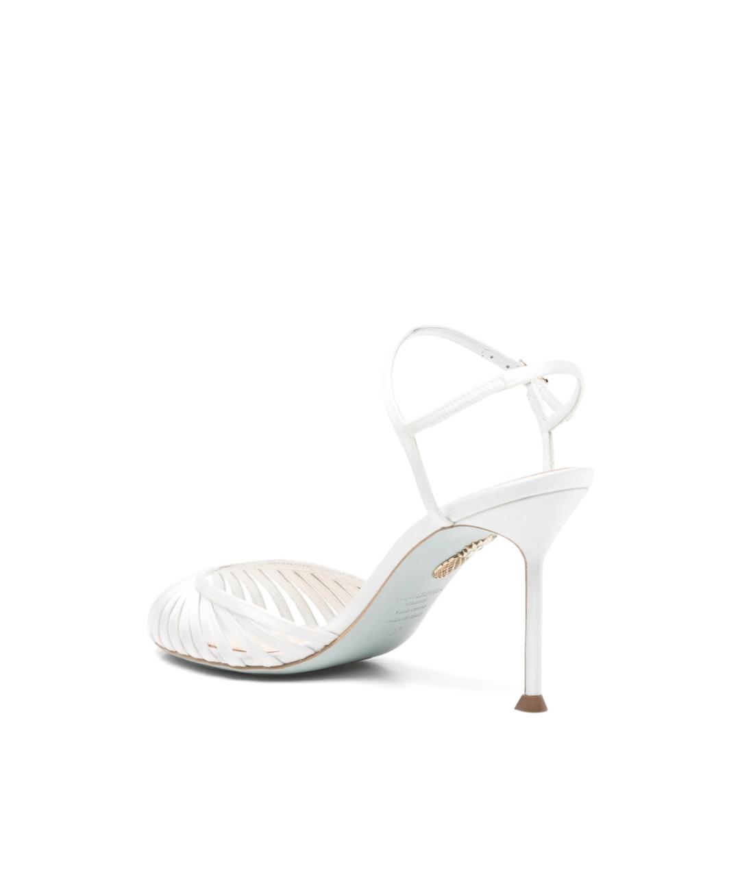 AQUAZZURA Белые кожаные босоножки, фото 2