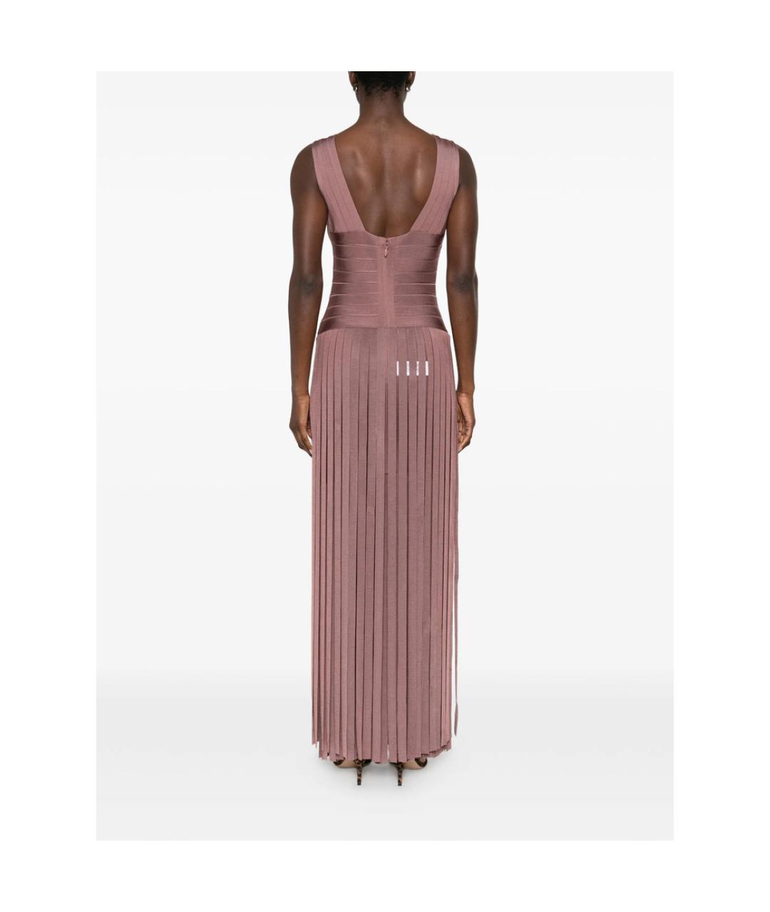 HERVE LEGER Розовое полиамидовое коктейльное платье, фото 3