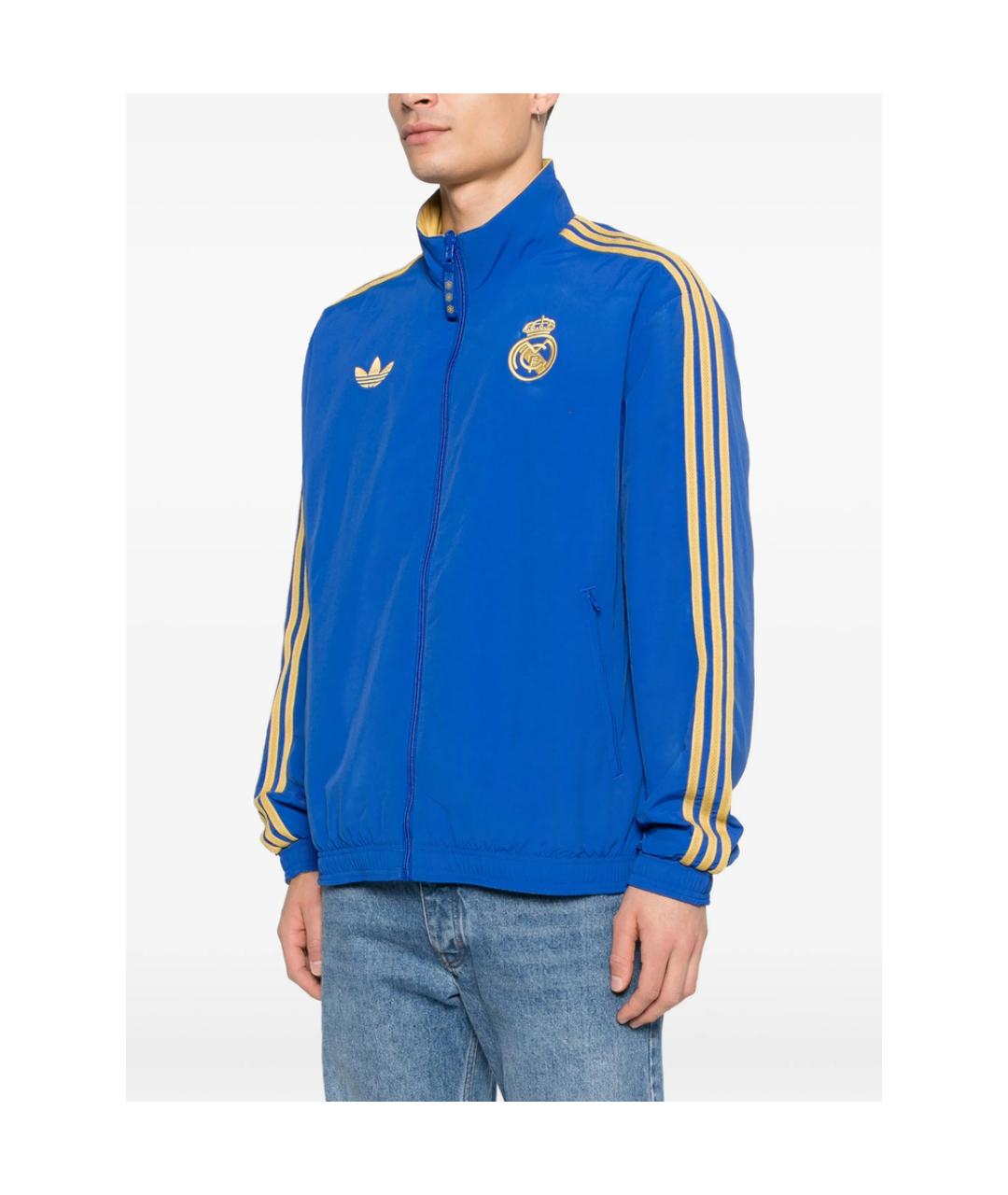 ADIDAS Синяя полиэстеровая спортивная куртка, фото 2