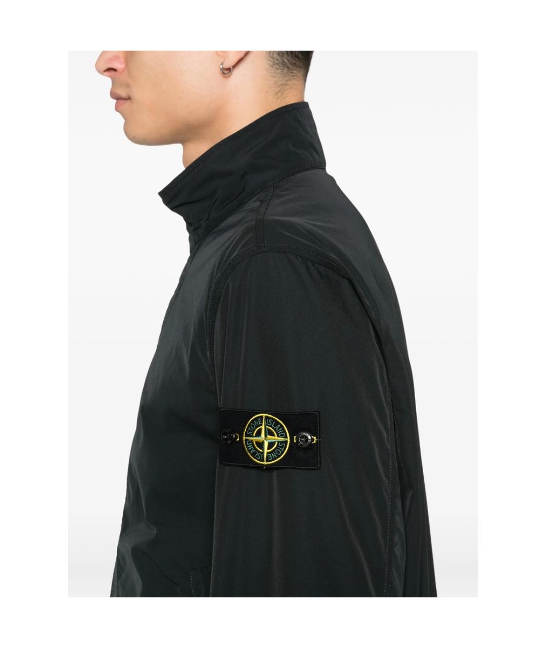 STONE ISLAND Черная полиэстеровая куртка, фото 2