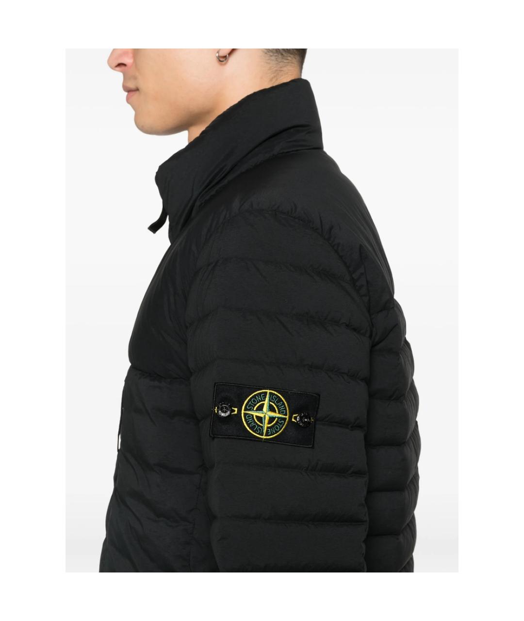 STONE ISLAND Черный полиамидовый пуховик, фото 4