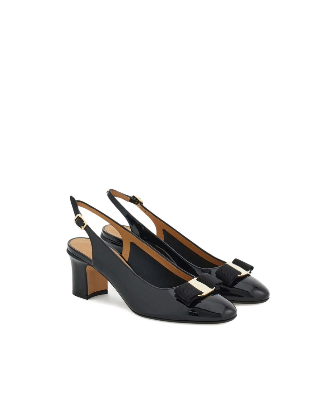 FERRAGAMO Черные туфли из лакированной кожи, фото 2