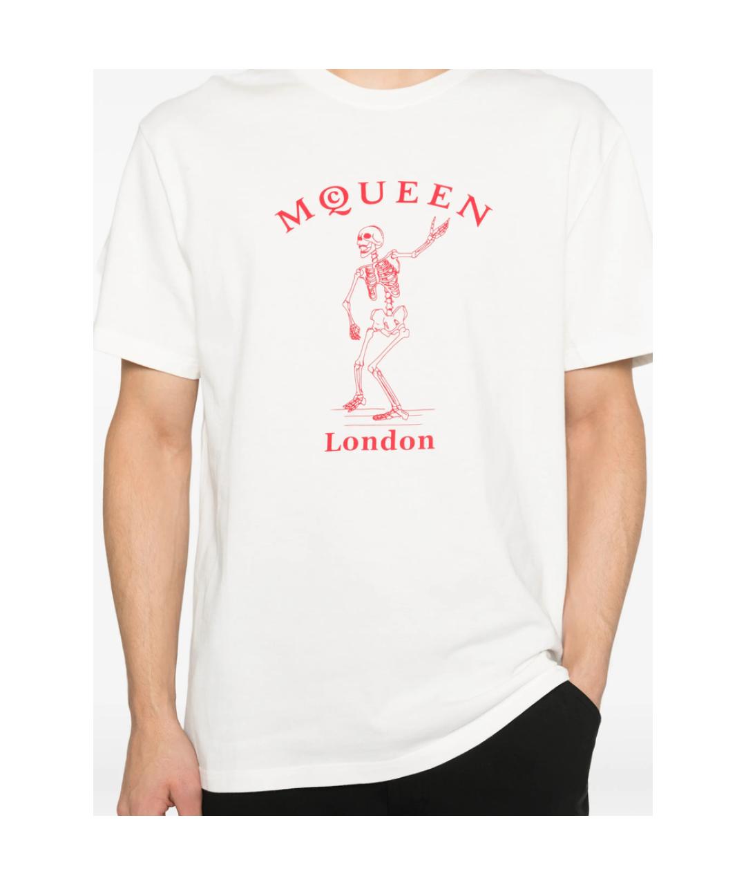 ALEXANDER MCQUEEN Белая хлопковая футболка, фото 2