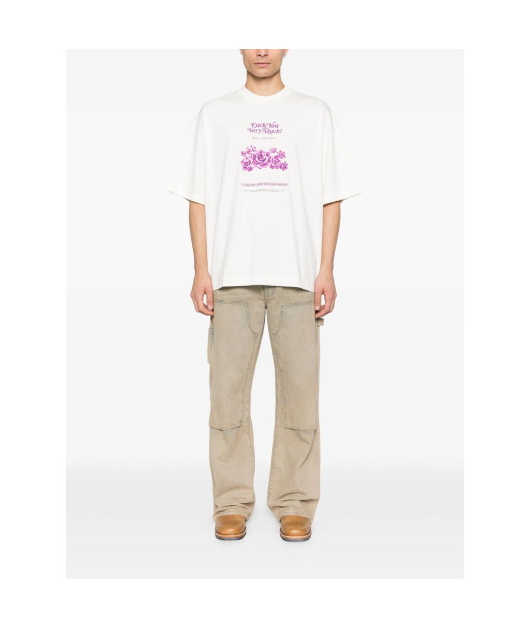 VETEMENTS Белая хлопковая футболка, фото 3