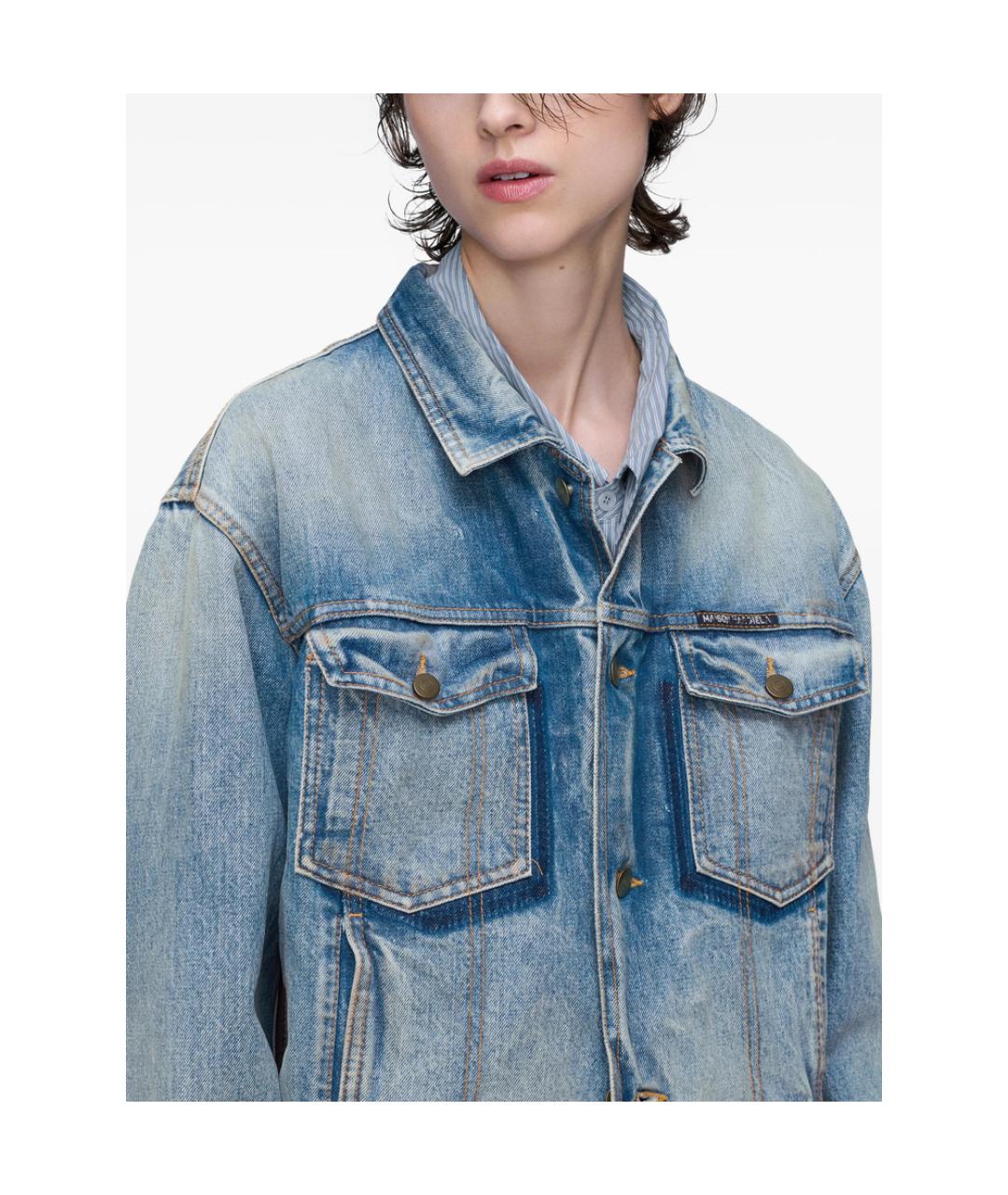 MAISON MARGIELA Голубая хлопковая куртка, фото 4