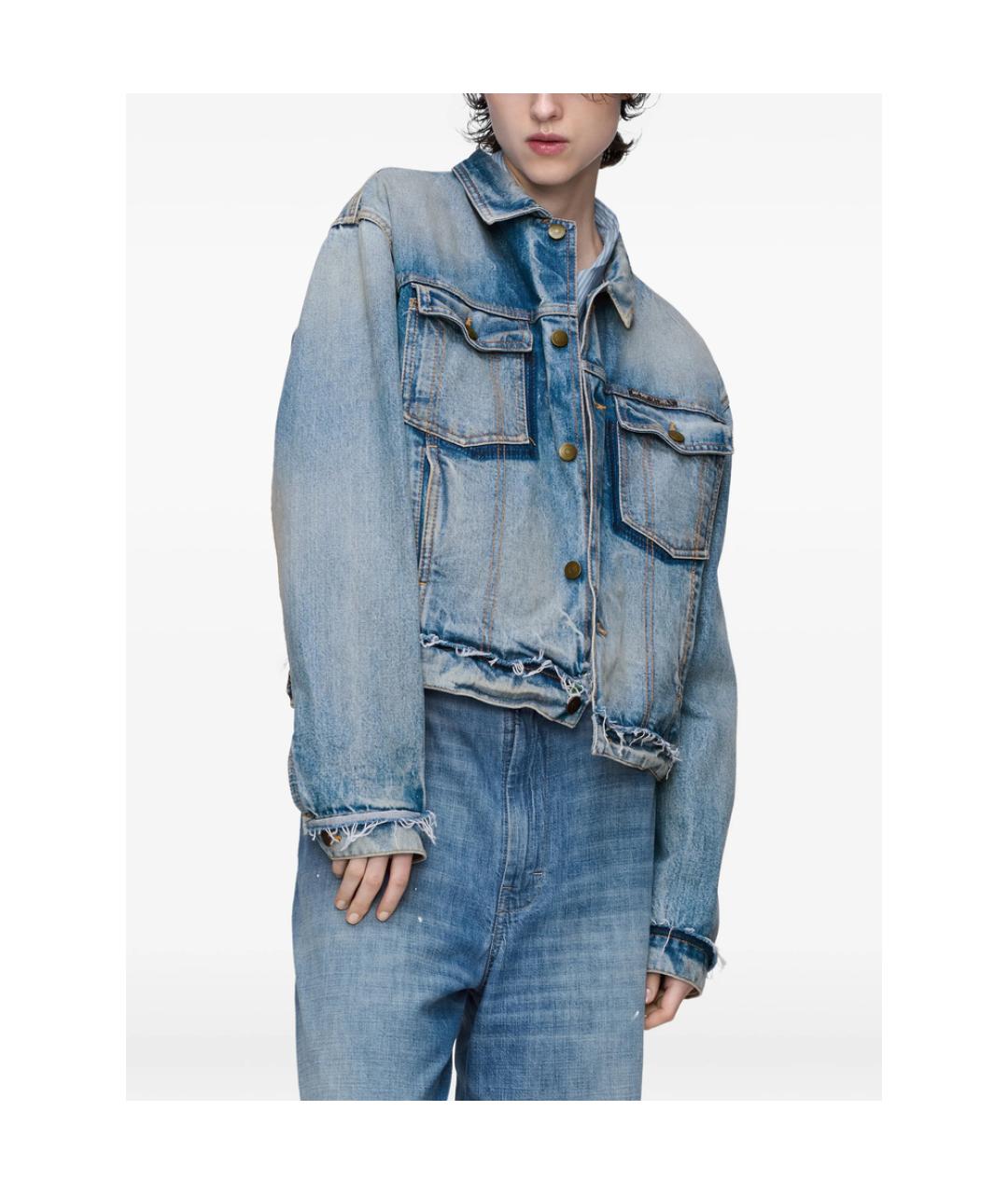 MAISON MARGIELA Голубая хлопковая куртка, фото 2