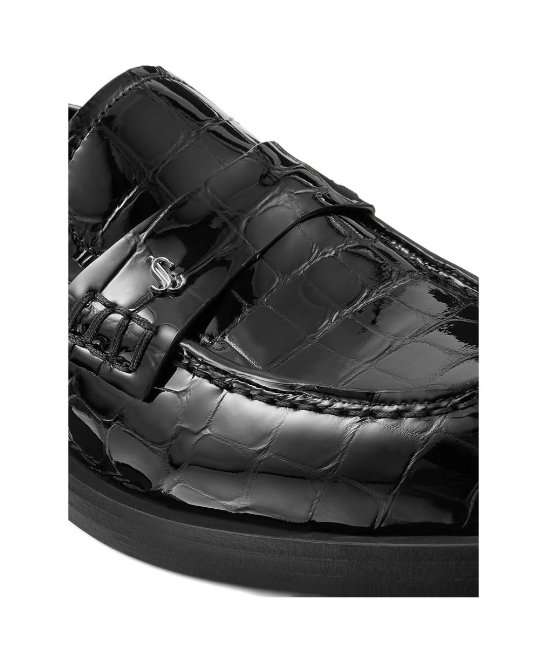 JIMMY CHOO Черные лоферы из лакированной кожи, фото 4