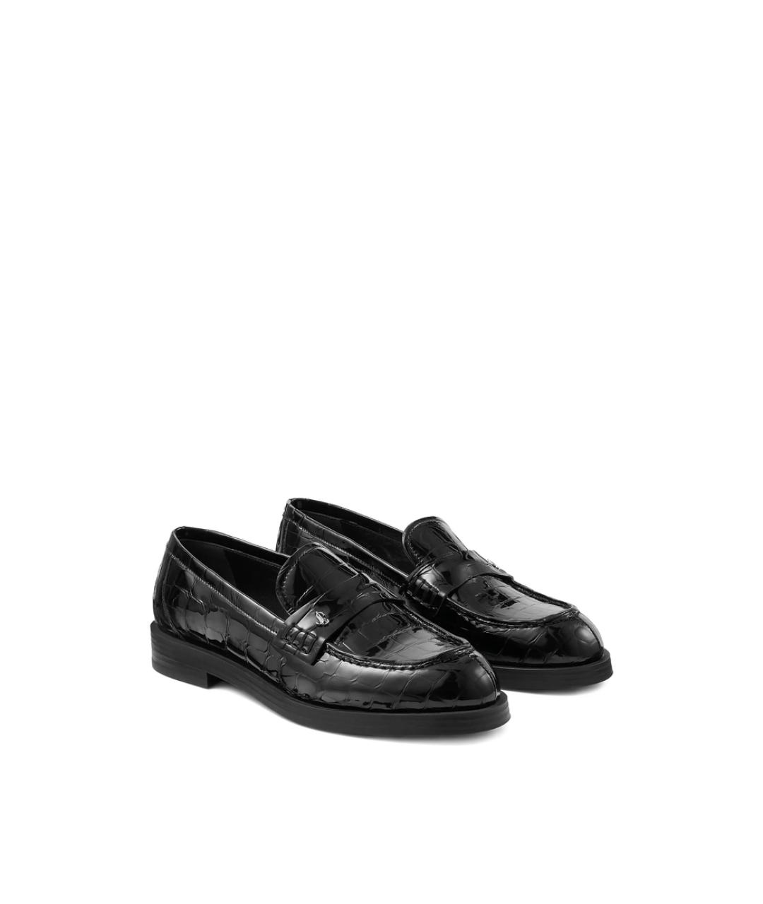 JIMMY CHOO Черные лоферы из лакированной кожи, фото 5
