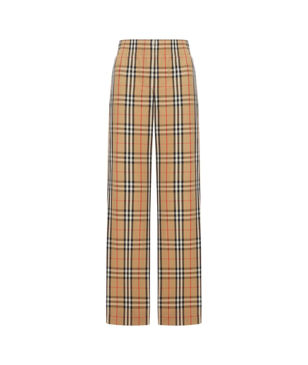 BURBERRY Бежевые хлопковые прямые брюки, фото 1