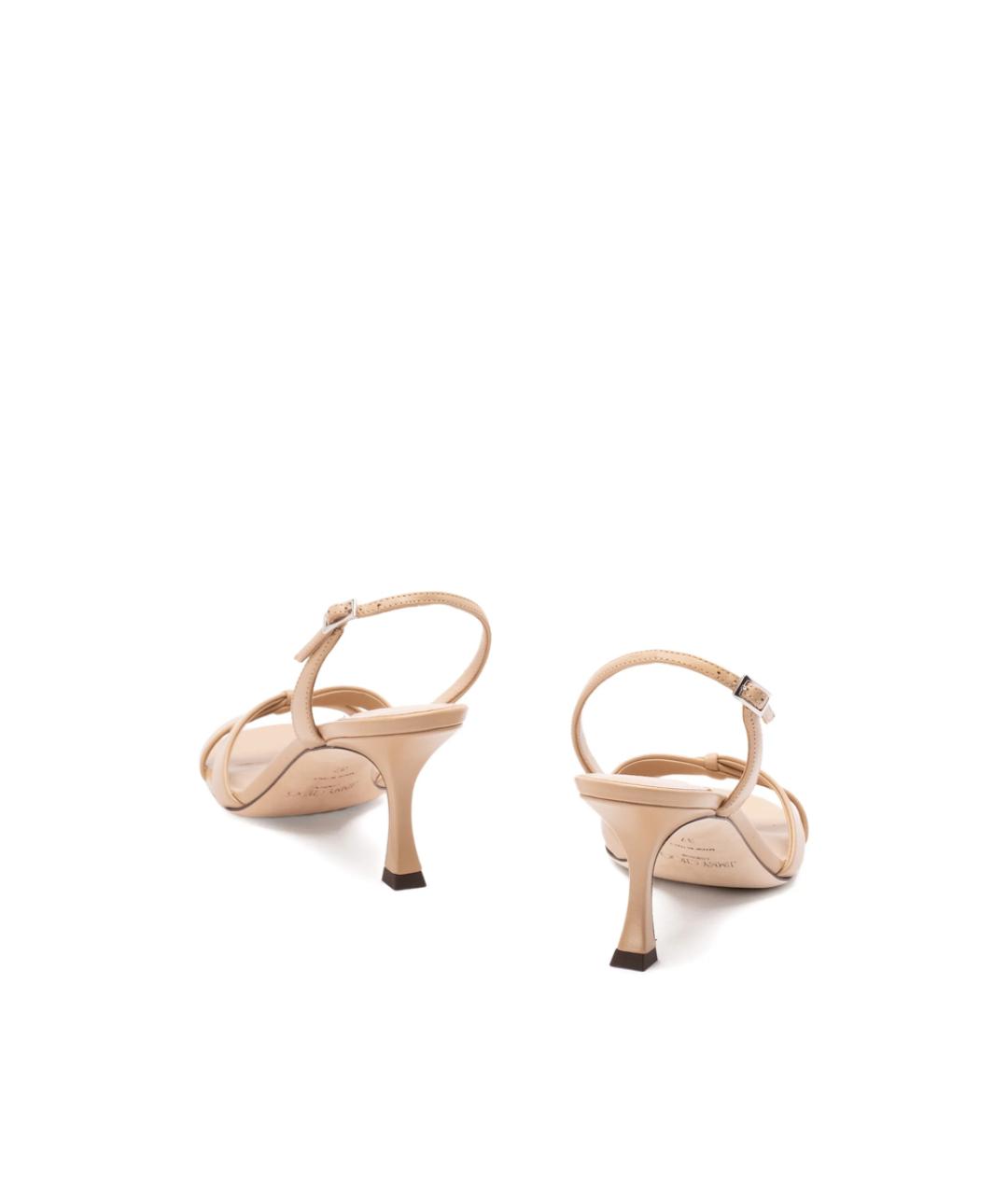 JIMMY CHOO Бежевые кожаные босоножки, фото 2