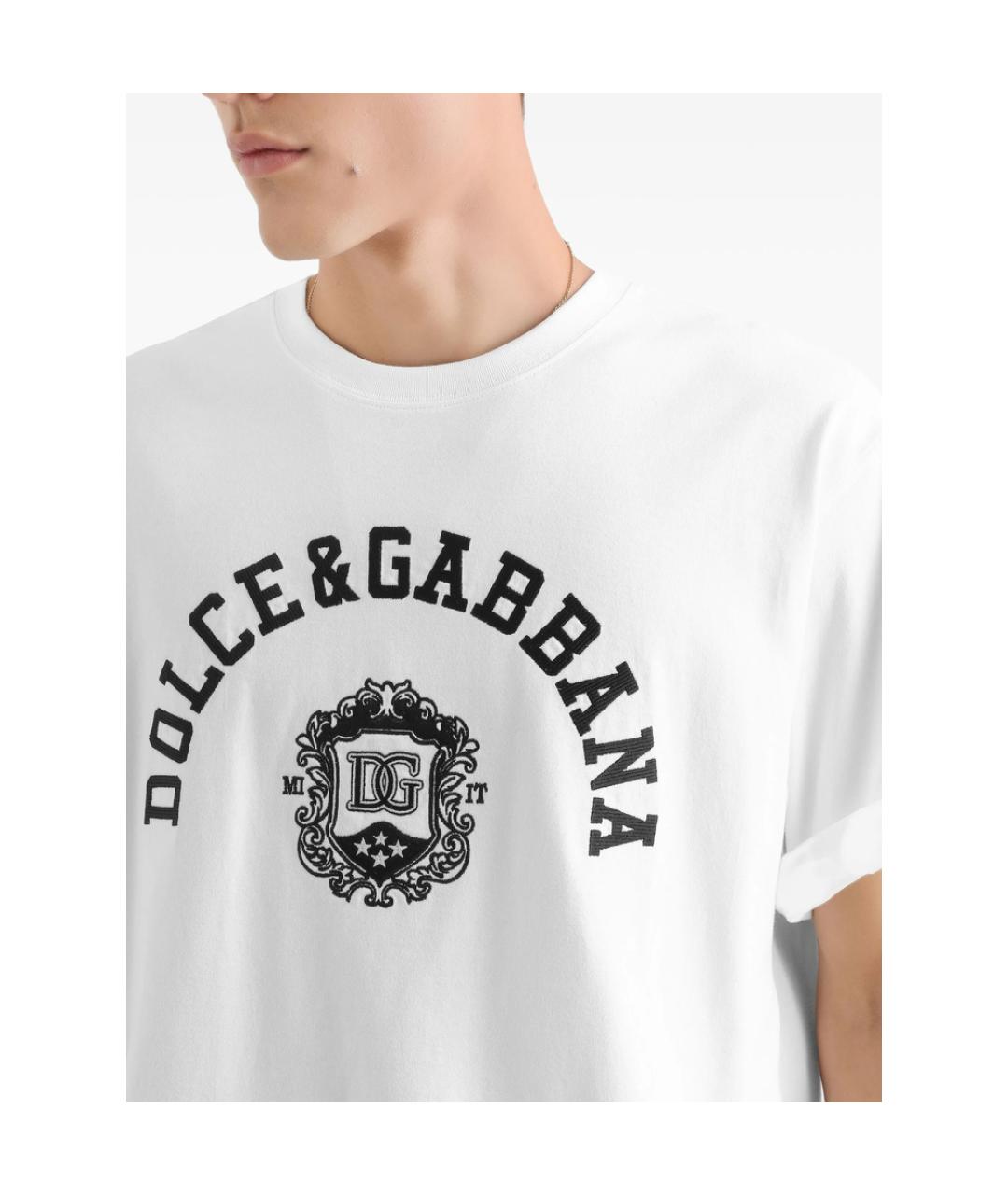 DOLCE&GABBANA Белая хлопковая футболка, фото 3