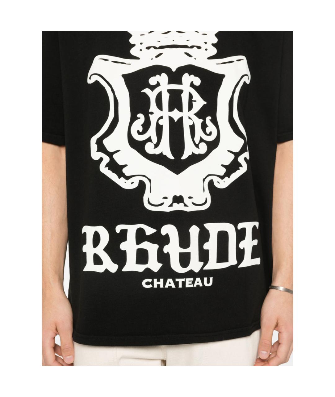RHUDE Черная хлопковая футболка, фото 5