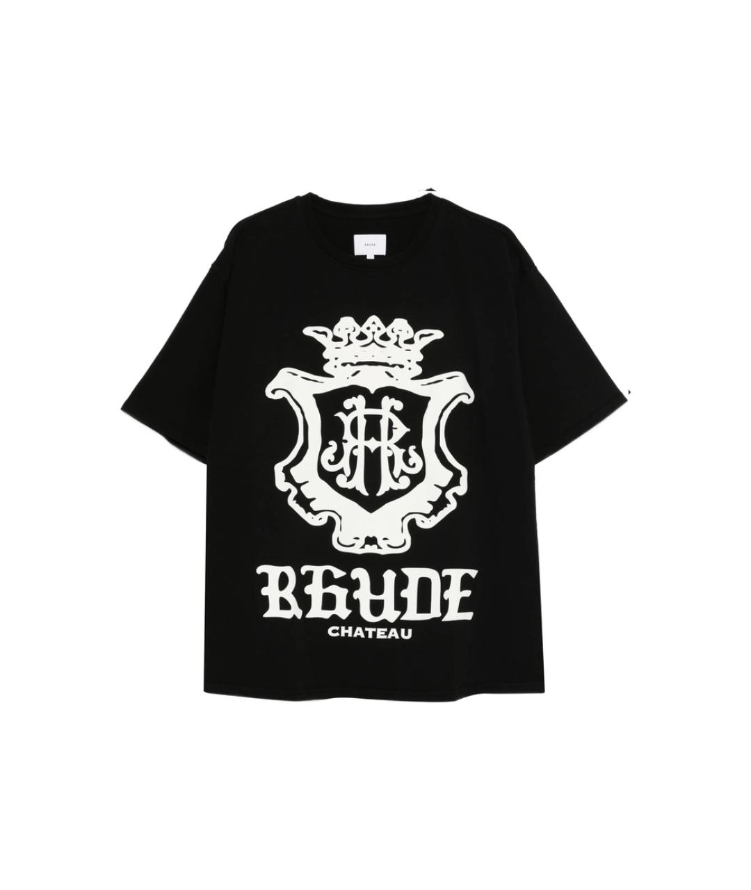 RHUDE Черная хлопковая футболка, фото 1