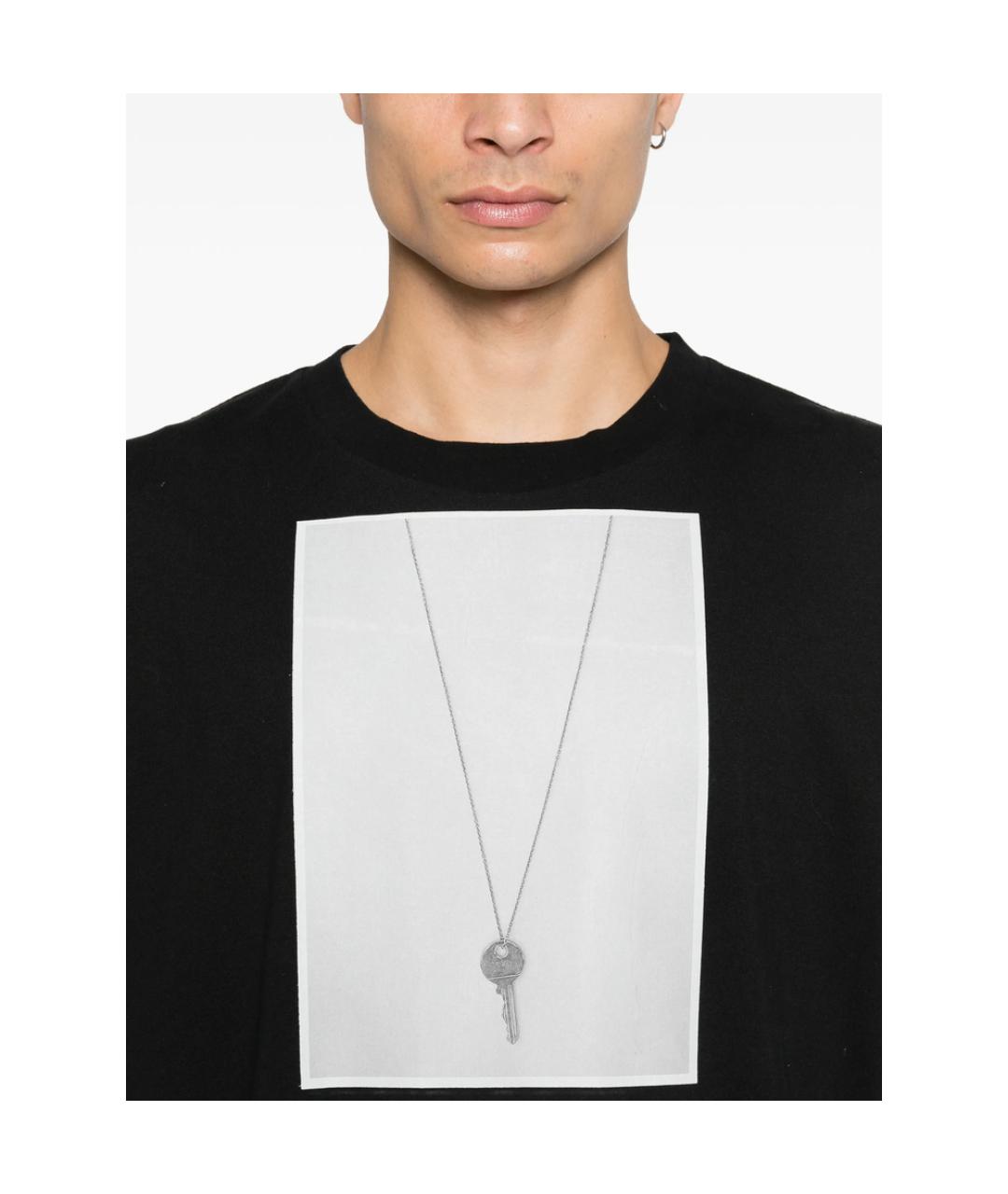 MM6 MAISON MARGIELA Черная хлопковая футболка, фото 3
