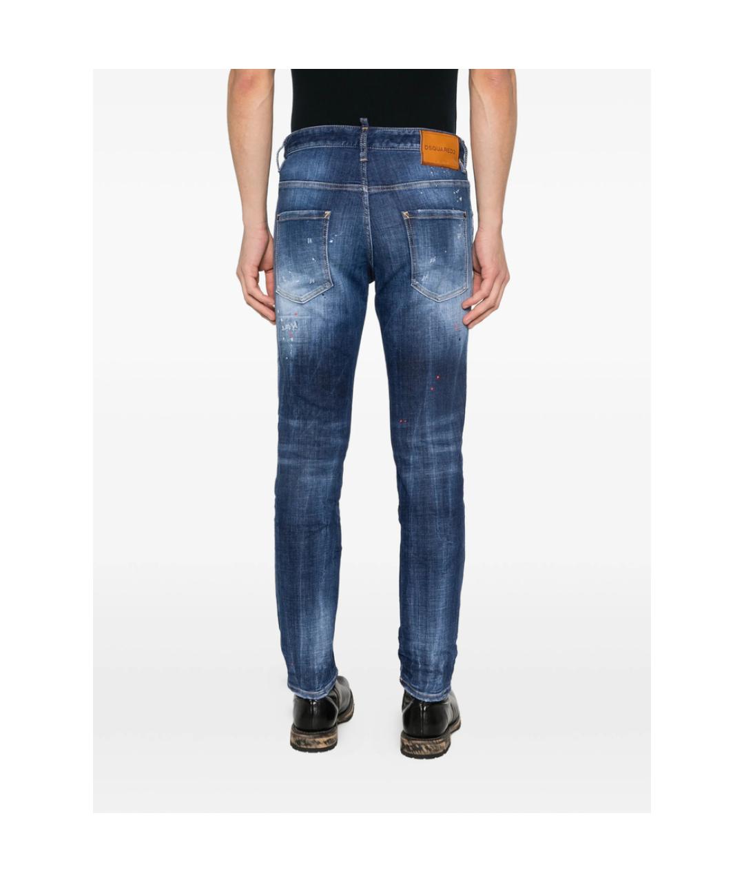 DSQUARED2 Синие хлопко-эластановые джинсы скинни, фото 4