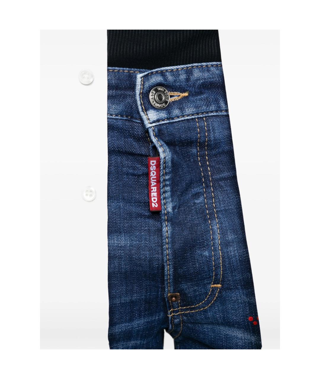 DSQUARED2 Синие хлопко-эластановые джинсы скинни, фото 2