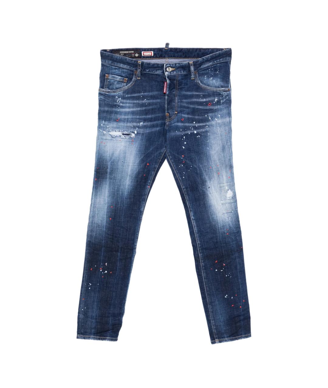 DSQUARED2 Синие хлопко-эластановые джинсы скинни, фото 1