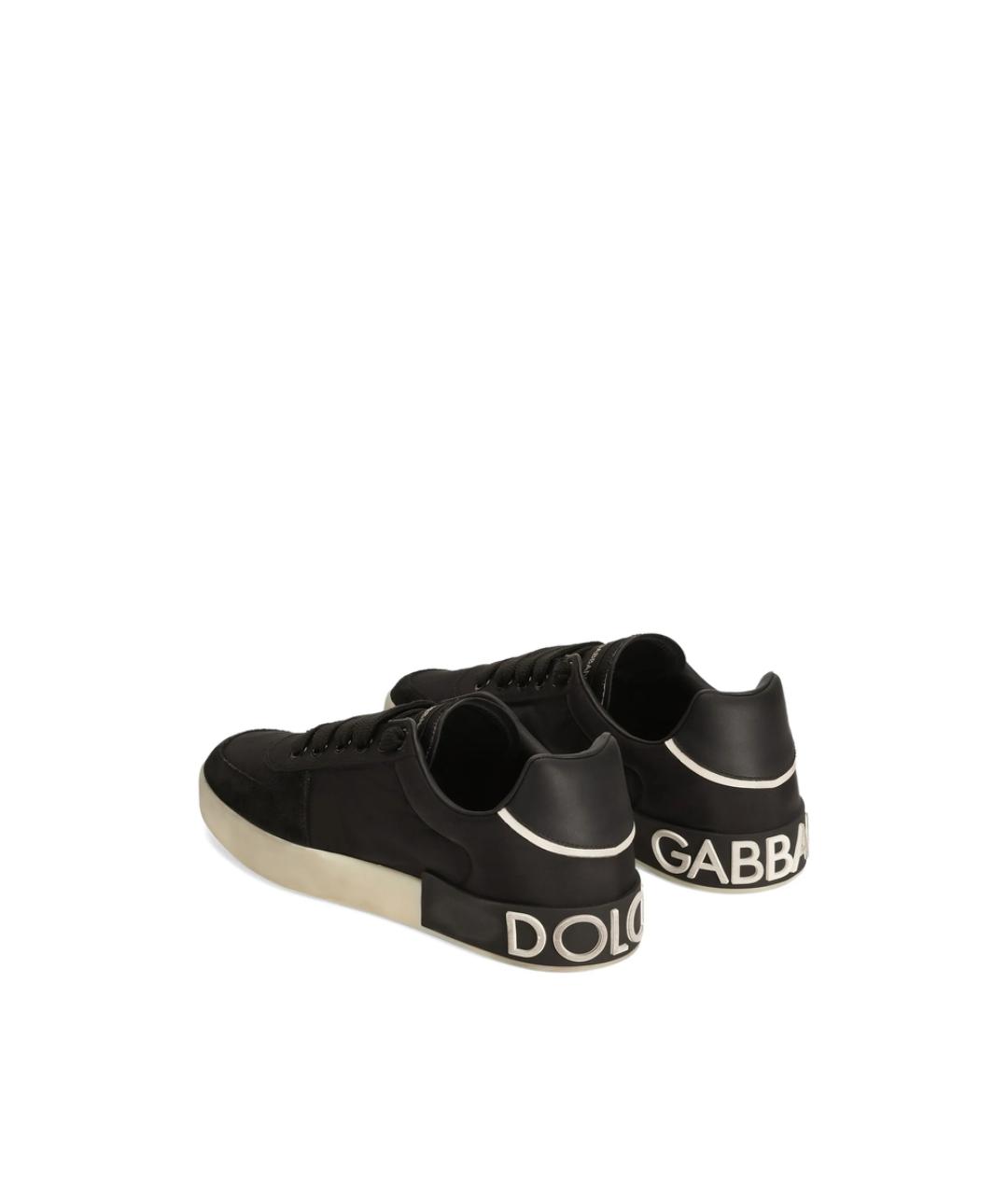DOLCE&GABBANA Черные кожаные низкие кроссовки / кеды, фото 3