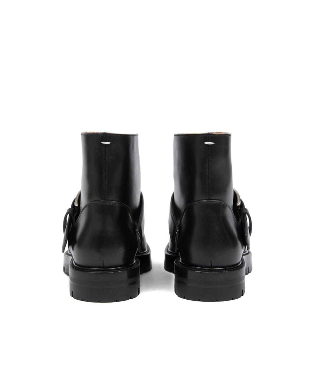 MAISON MARGIELA Черные кожаные высокие ботинки, фото 5