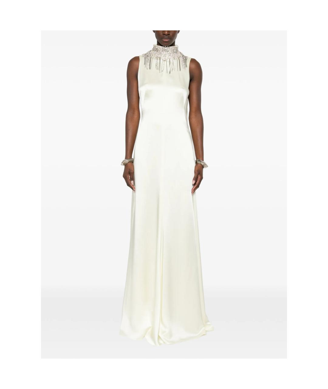 ALEXANDER MCQUEEN Бежевое шелковое вечернее платье, фото 2