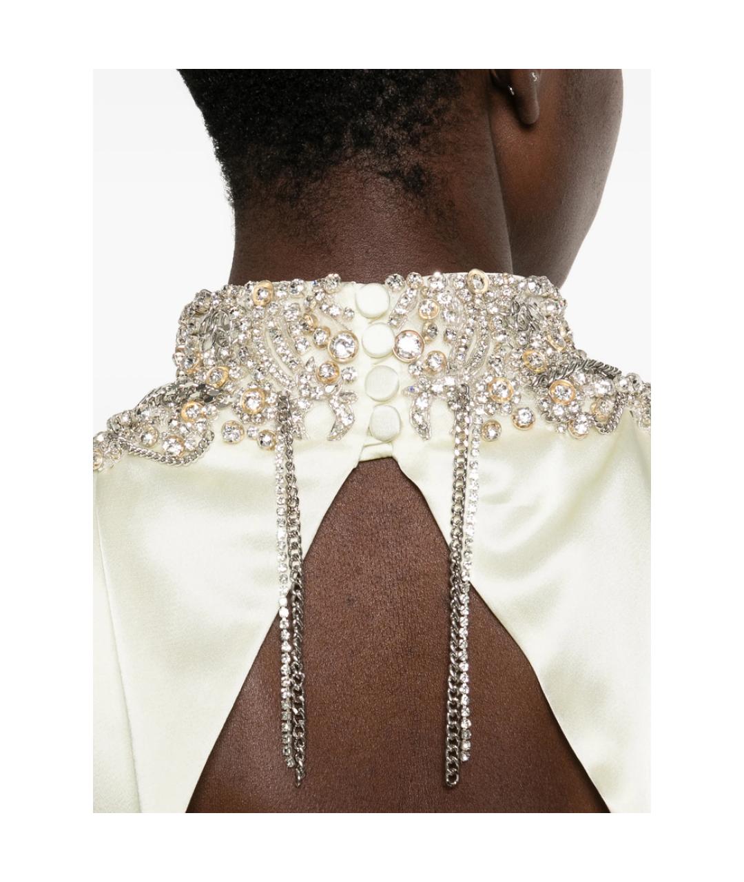 ALEXANDER MCQUEEN Бежевое шелковое вечернее платье, фото 5