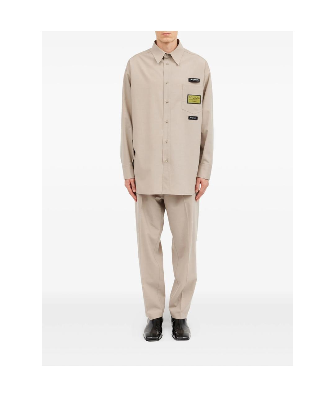 MM6 MAISON MARGIELA Бежевая кэжуал рубашка, фото 4