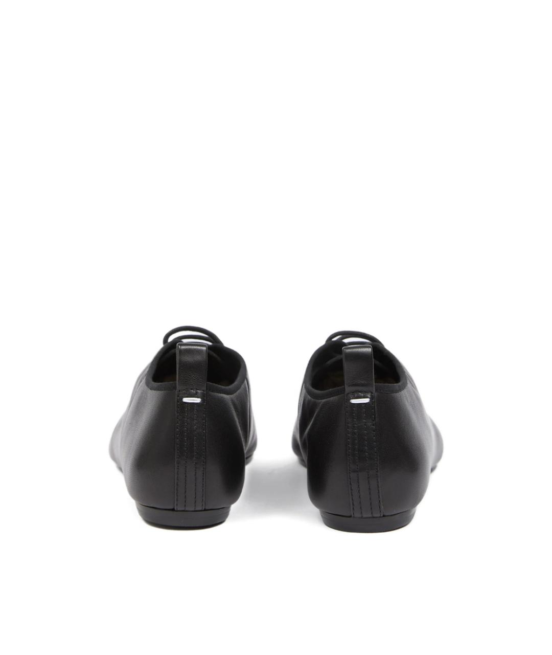 MAISON MARGIELA Черные кожаные низкие ботинки, фото 3