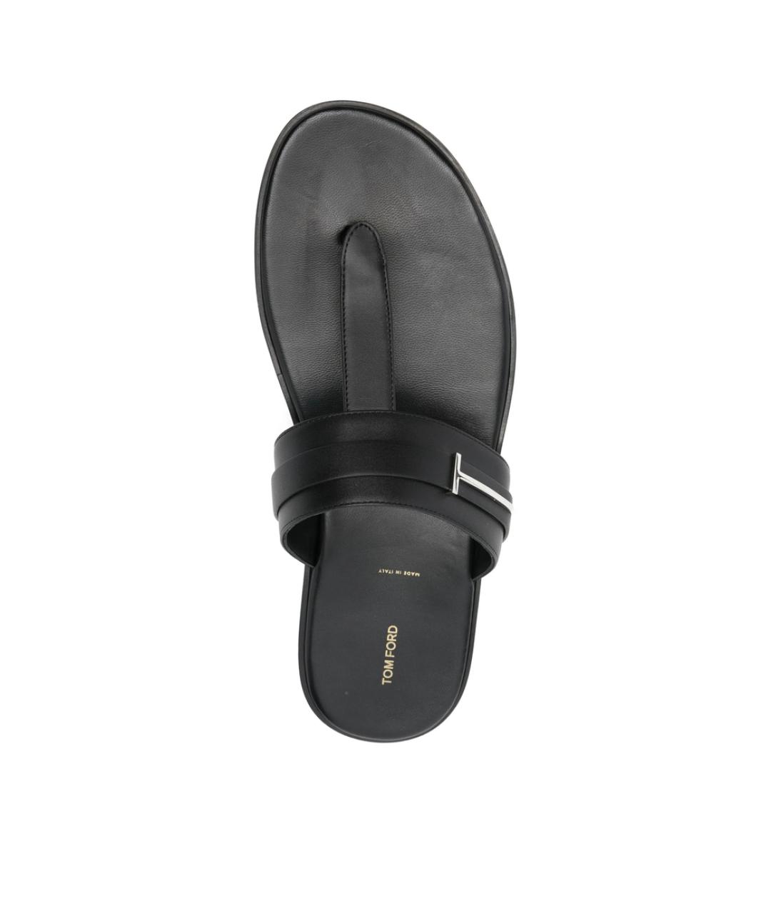TOM FORD Черные кожаные сандалии, фото 2
