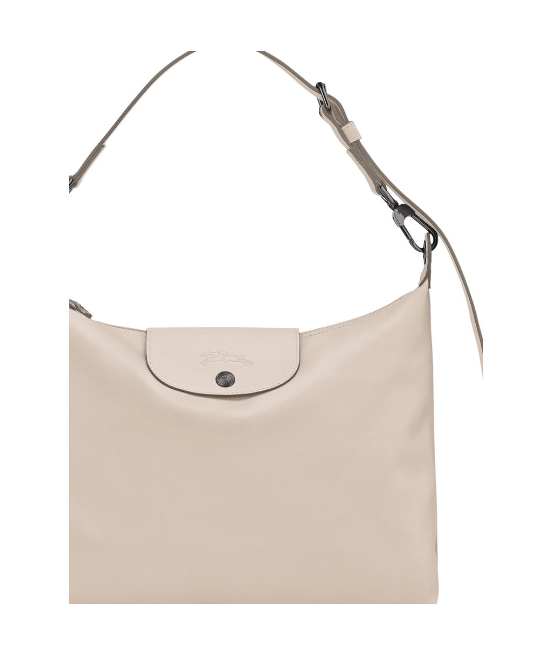 LONGCHAMP Бежевая кожаная сумка через плечо, фото 2