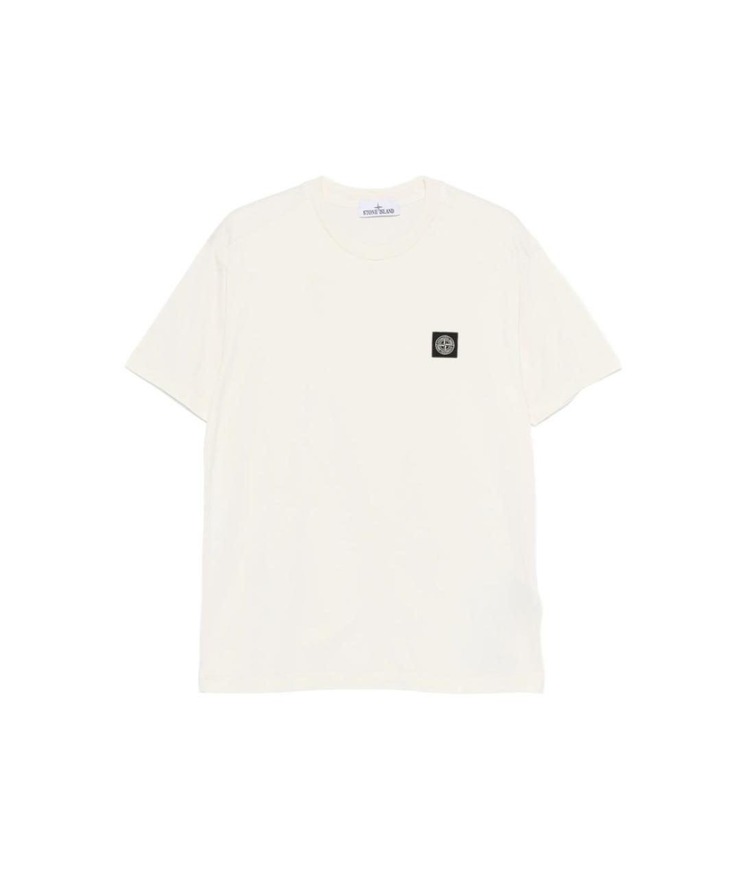 STONE ISLAND Бежевая хлопковая футболка, фото 1