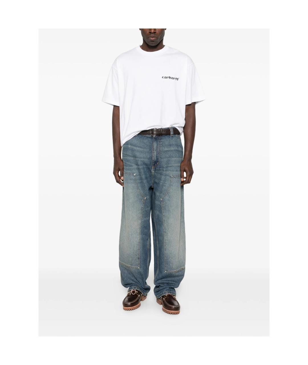 CARHARTT Синие хлопковые прямые джинсы, фото 2