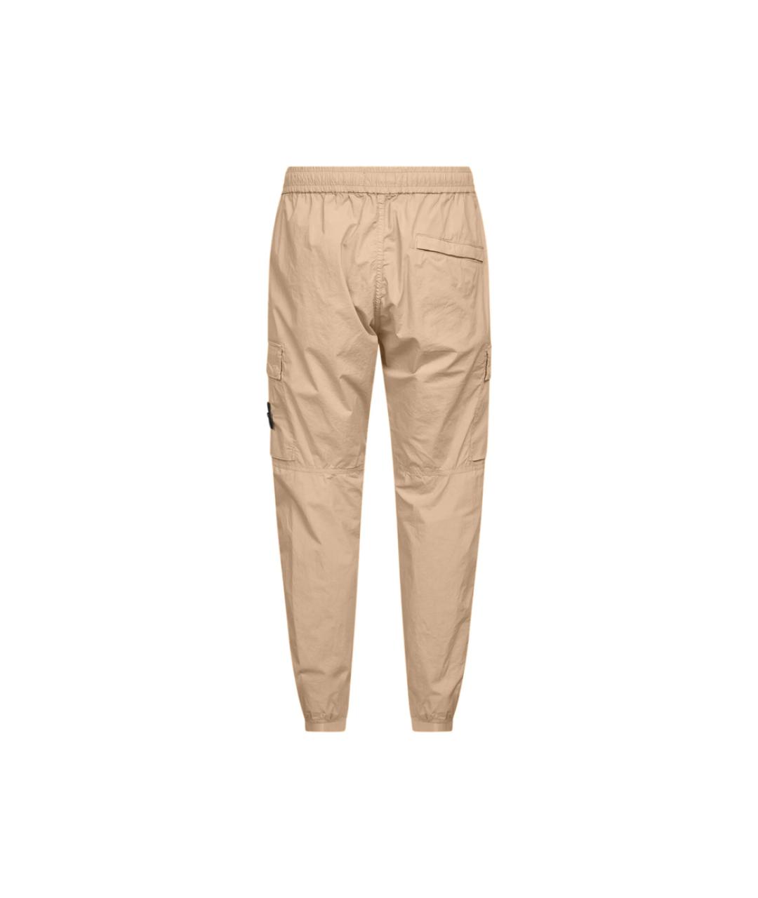 STONE ISLAND Бежевые хлопковые повседневные брюки, фото 2