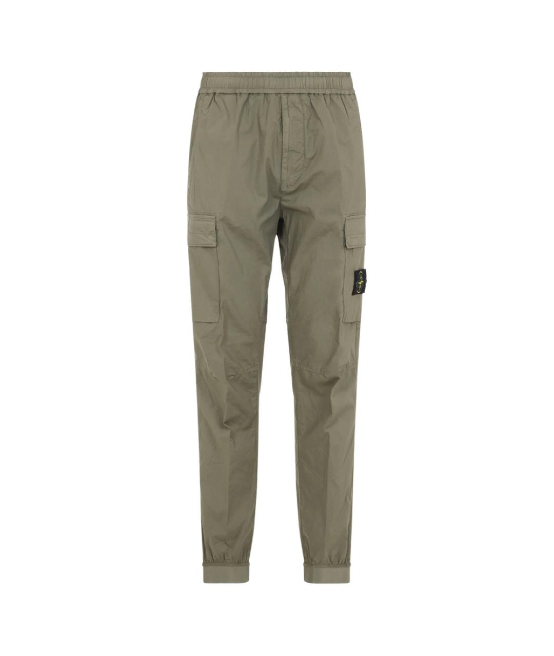 STONE ISLAND Зеленые хлопковые повседневные брюки, фото 1