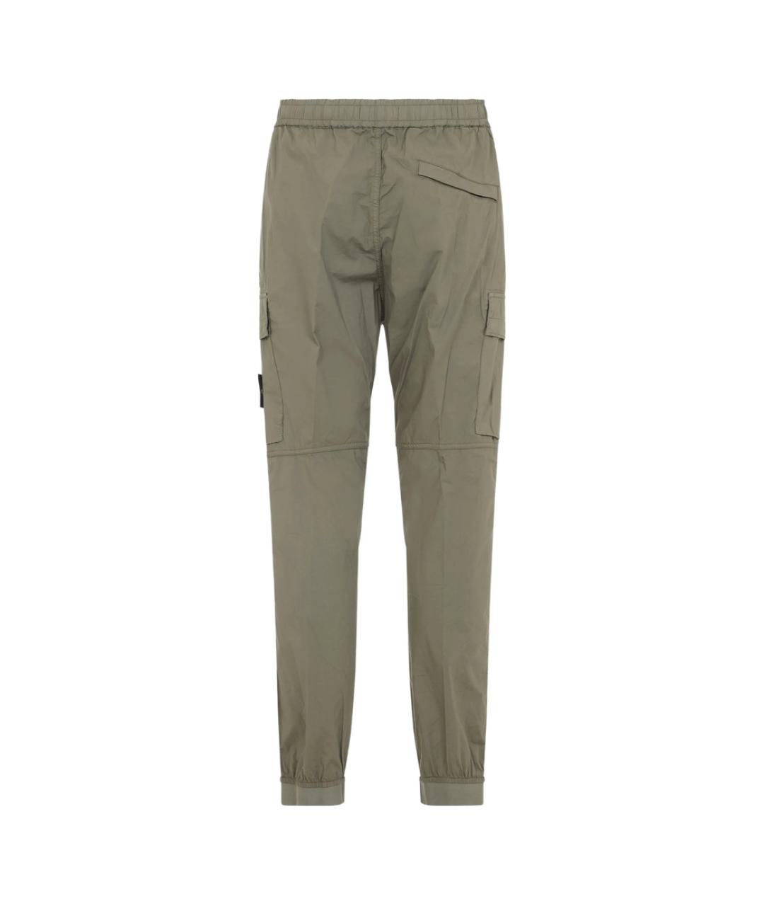 STONE ISLAND Зеленые хлопковые повседневные брюки, фото 3