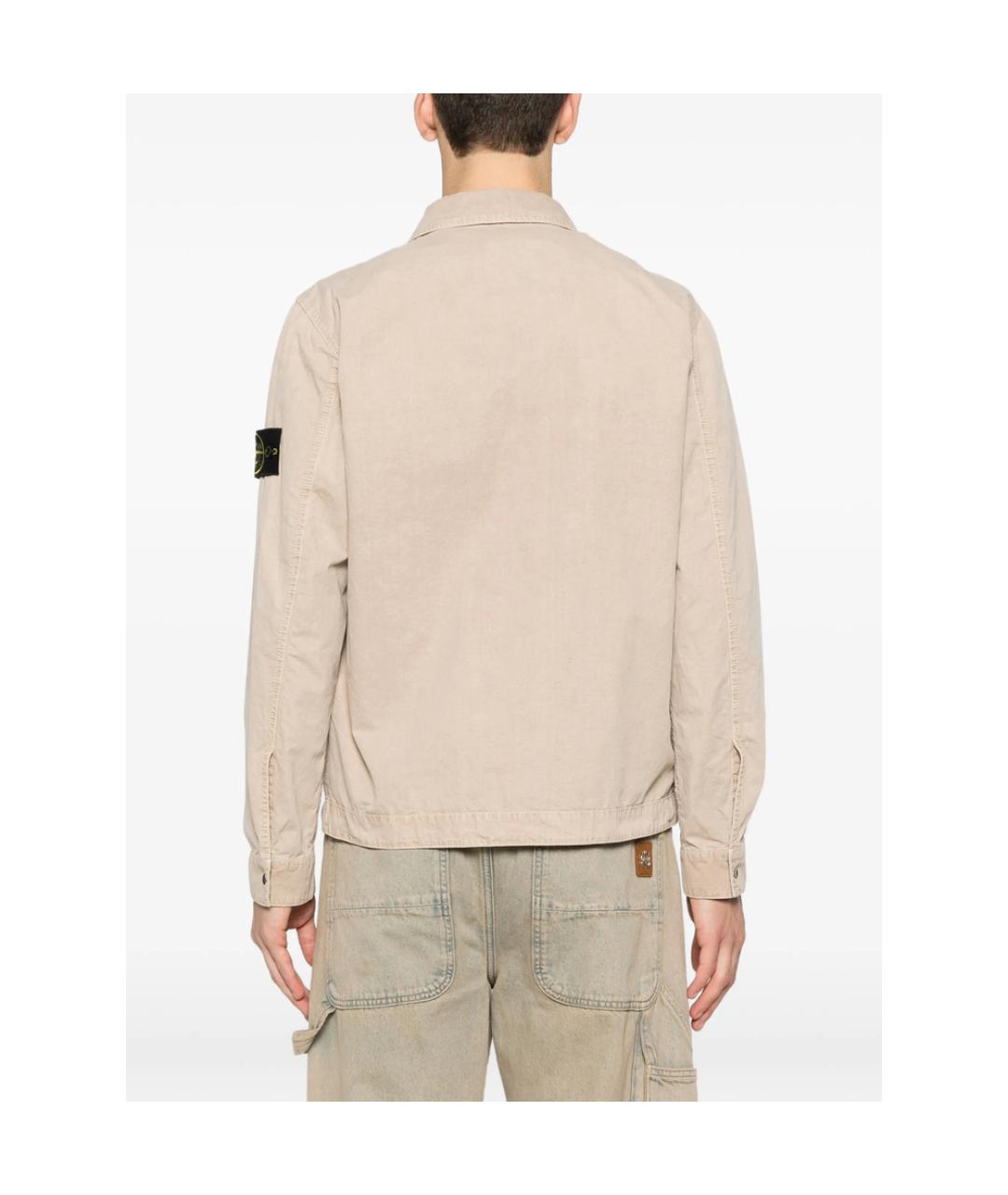 STONE ISLAND Бежевая хлопковая куртка, фото 2