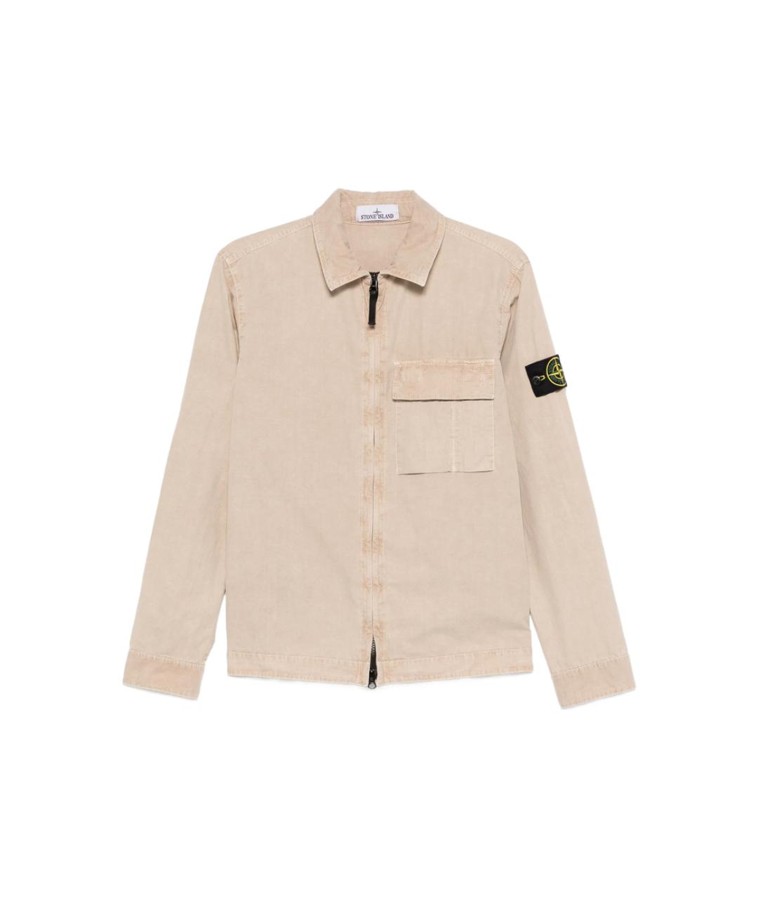 STONE ISLAND Бежевая хлопковая куртка, фото 1