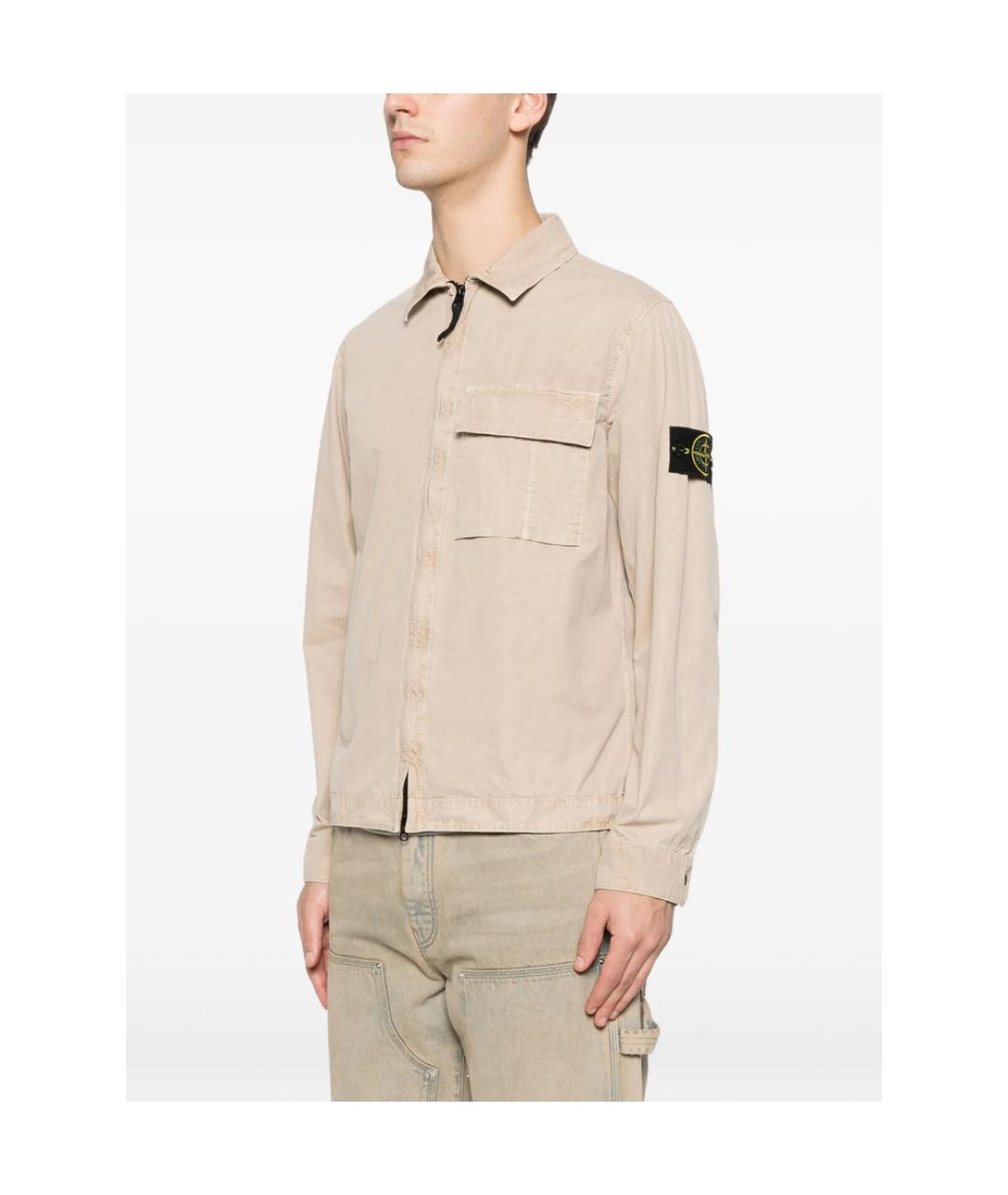 STONE ISLAND Бежевая хлопковая куртка, фото 5