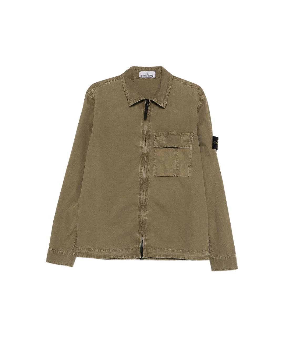 STONE ISLAND Зеленая хлопковая куртка, фото 1