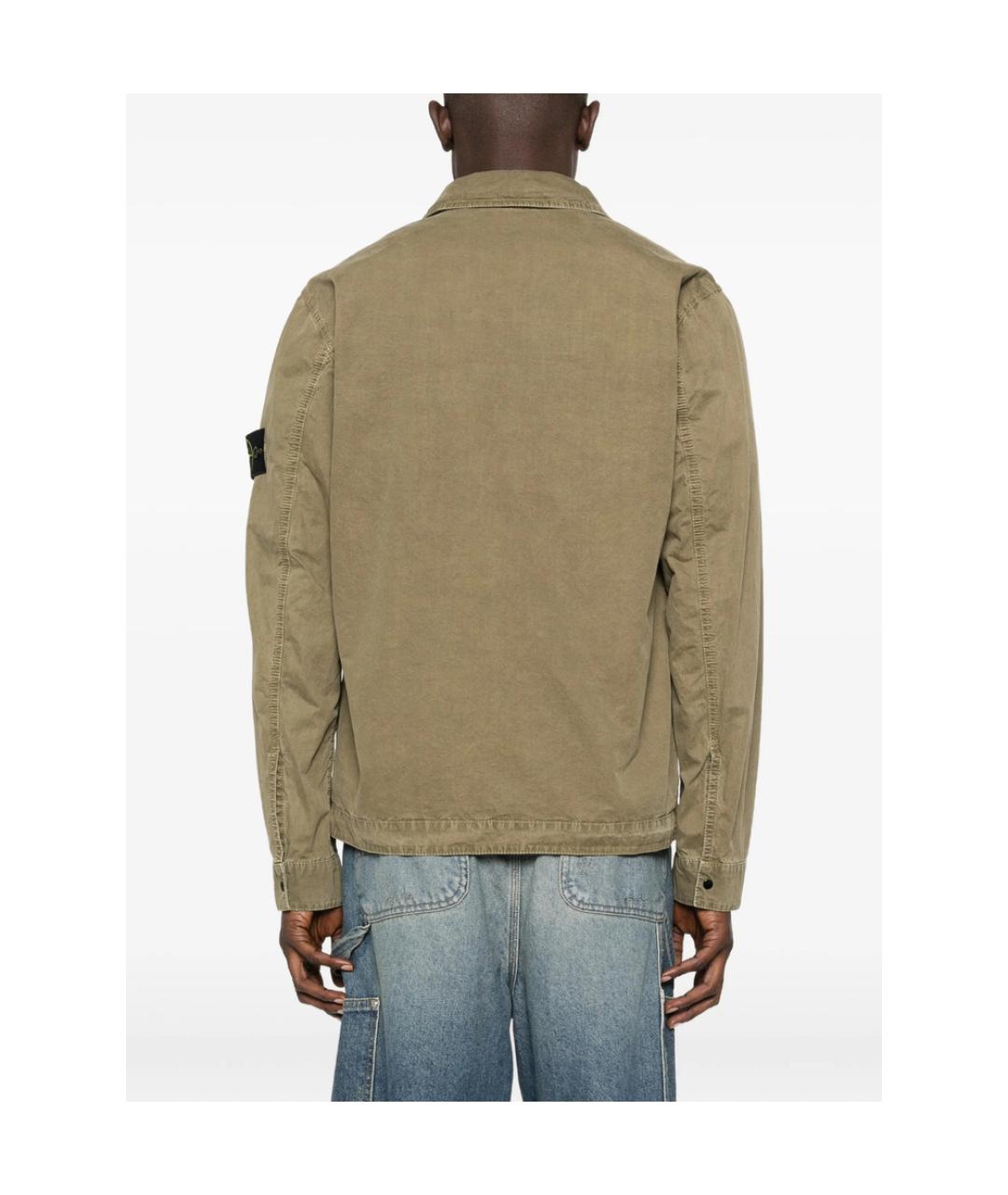 STONE ISLAND Зеленая хлопковая куртка, фото 5