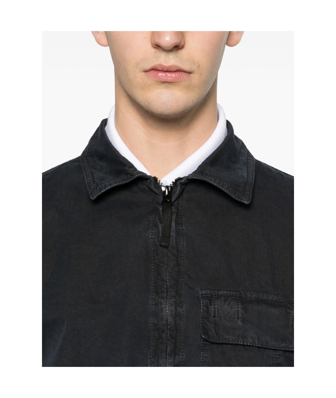 STONE ISLAND Темно-синяя хлопковая куртка, фото 6