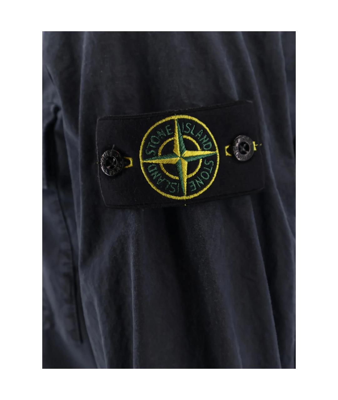 STONE ISLAND Темно-синяя хлопковая куртка, фото 2