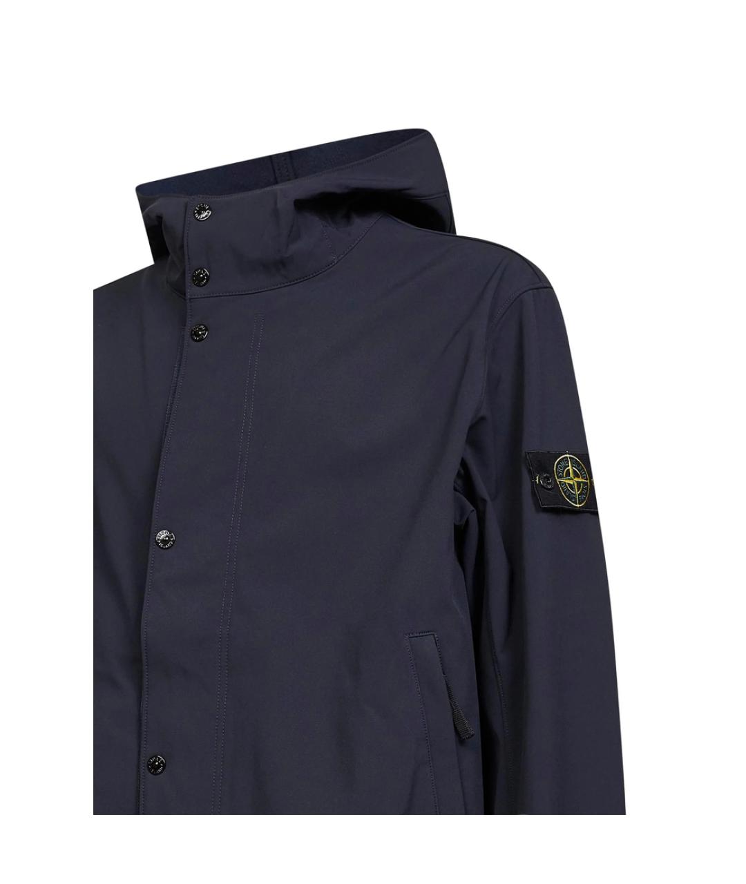 STONE ISLAND Темно-синяя полиэстеровая куртка, фото 3