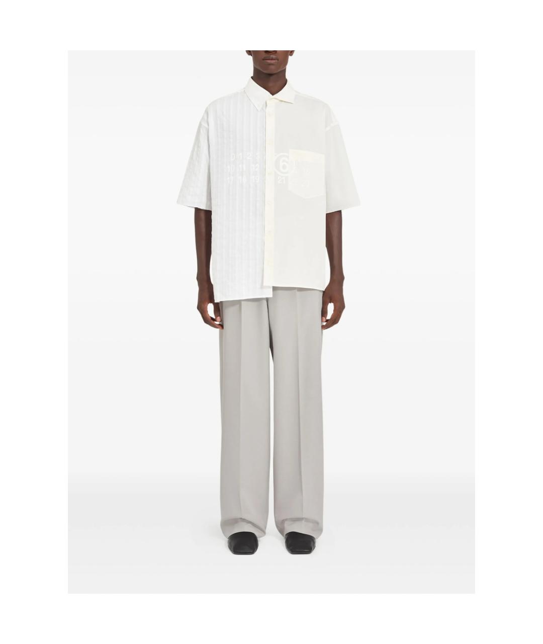 MM6 MAISON MARGIELA Белая хлопковая кэжуал рубашка, фото 5