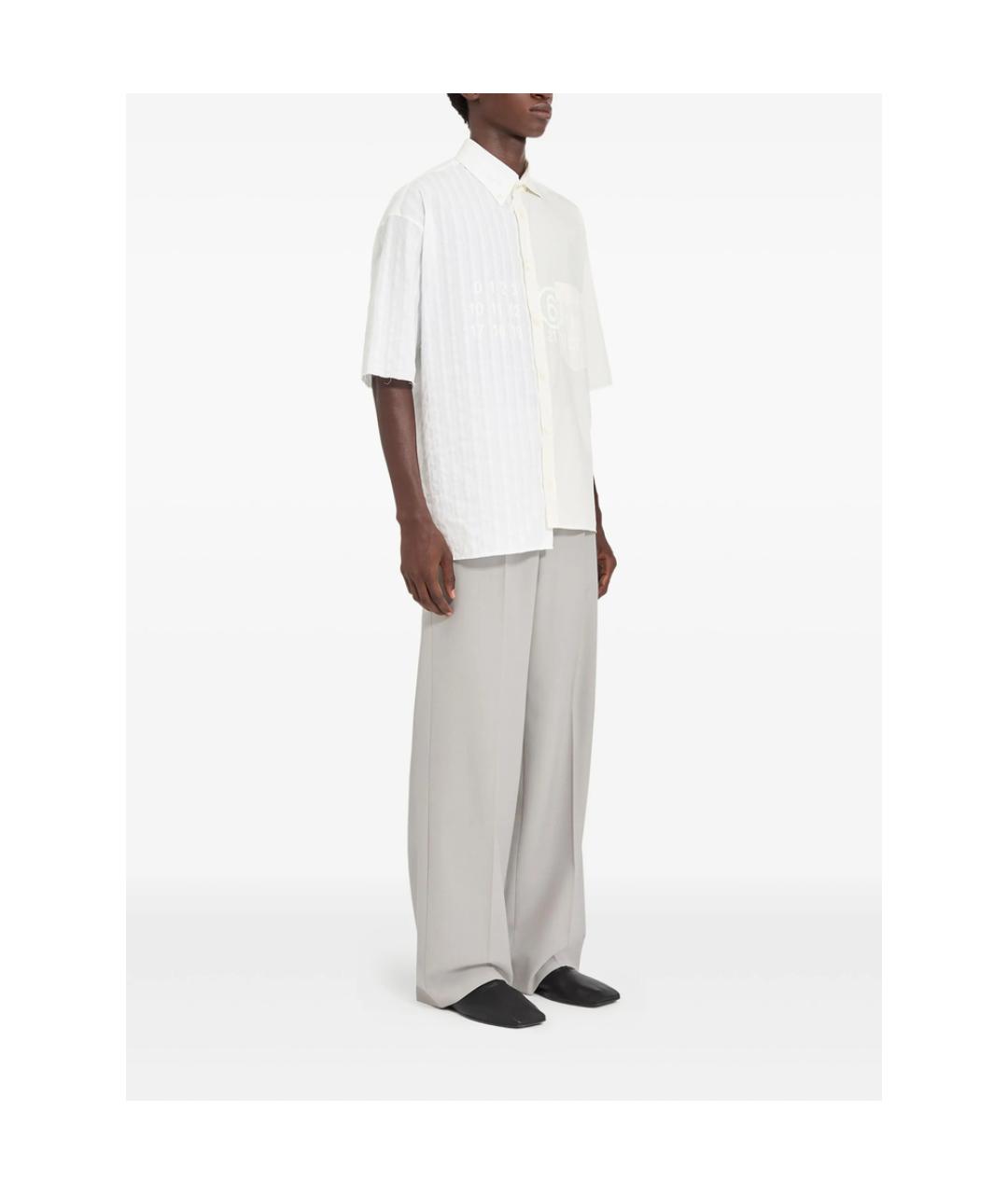 MM6 MAISON MARGIELA Белая хлопковая кэжуал рубашка, фото 3