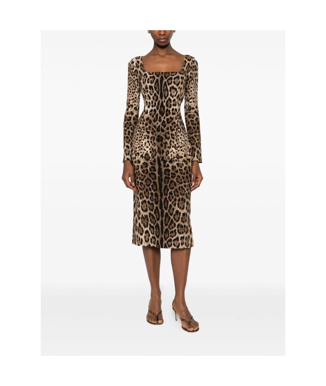 DOLCE&GABBANA Мульти шелковое коктейльное платье, фото 3