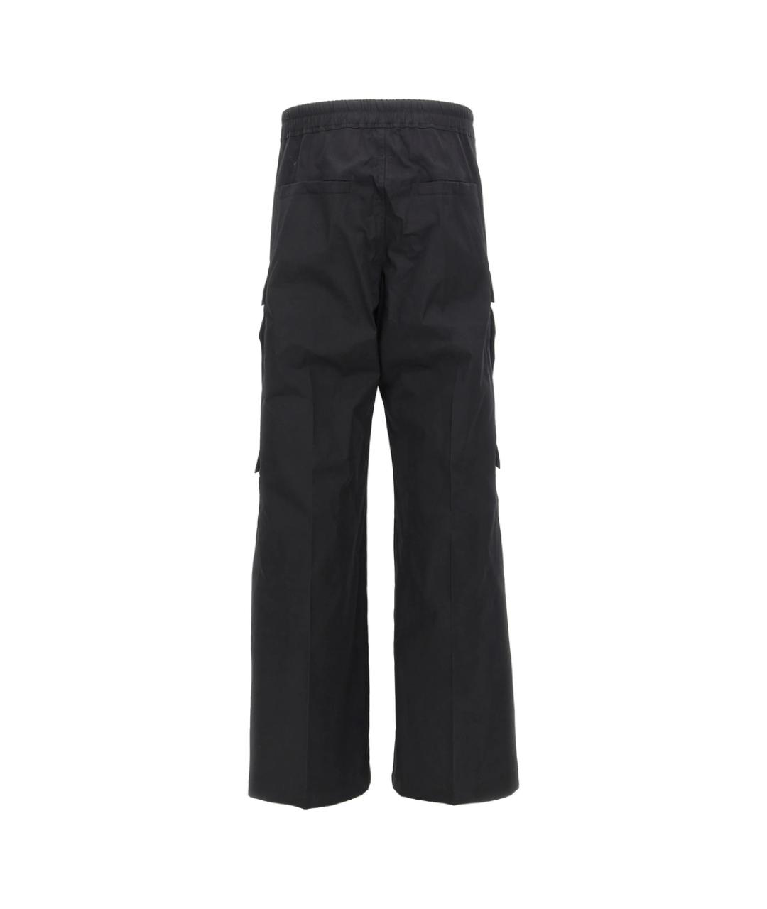 RICK OWENS Черные хлопковые повседневные брюки, фото 2