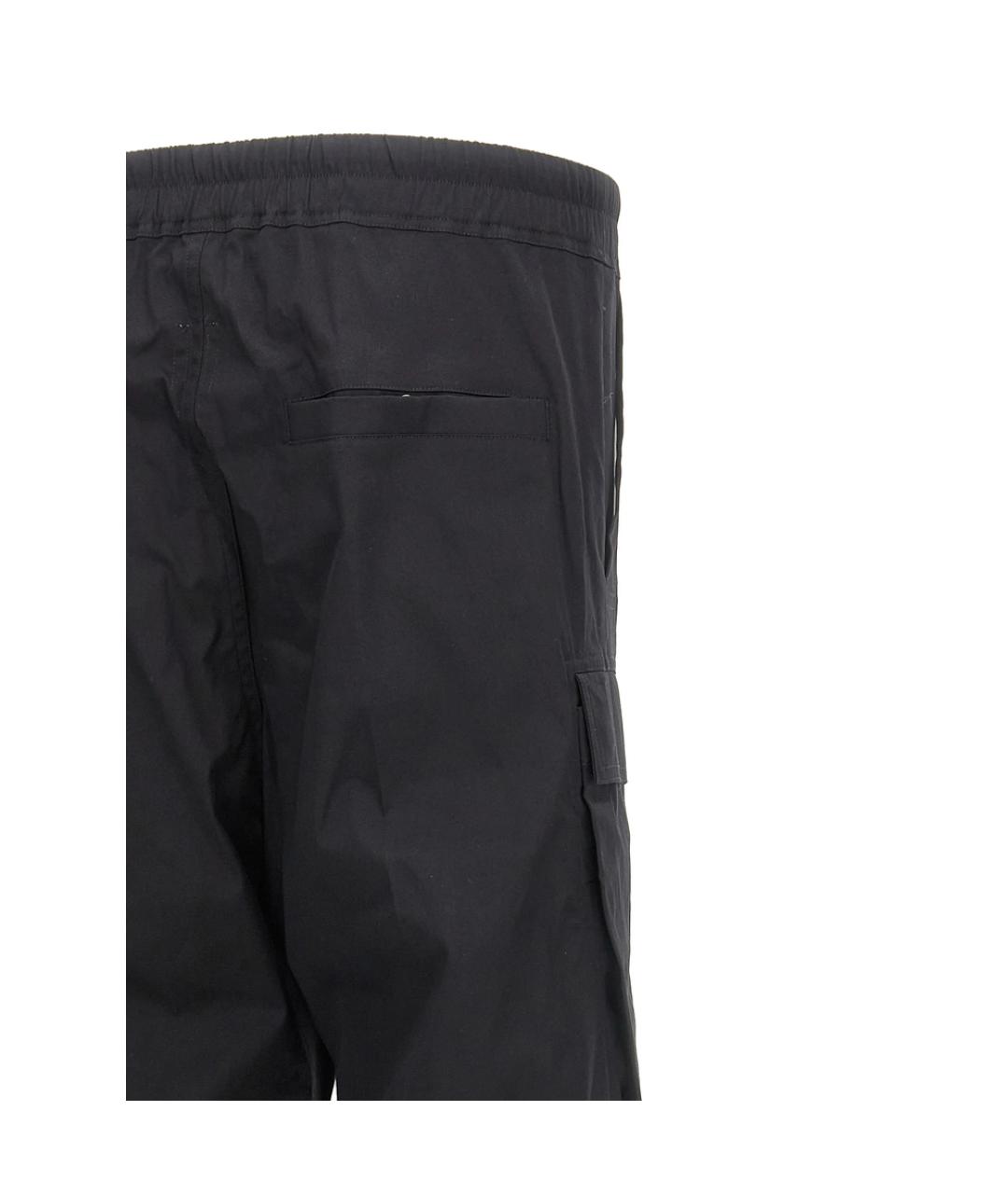 RICK OWENS Черные хлопковые повседневные брюки, фото 4